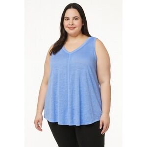 Calvin Klein Performance Womens Relaxed Fit Tank Top Blue Size 2X Sleeveless